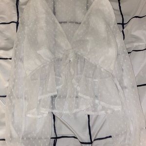 Sheer white crop top